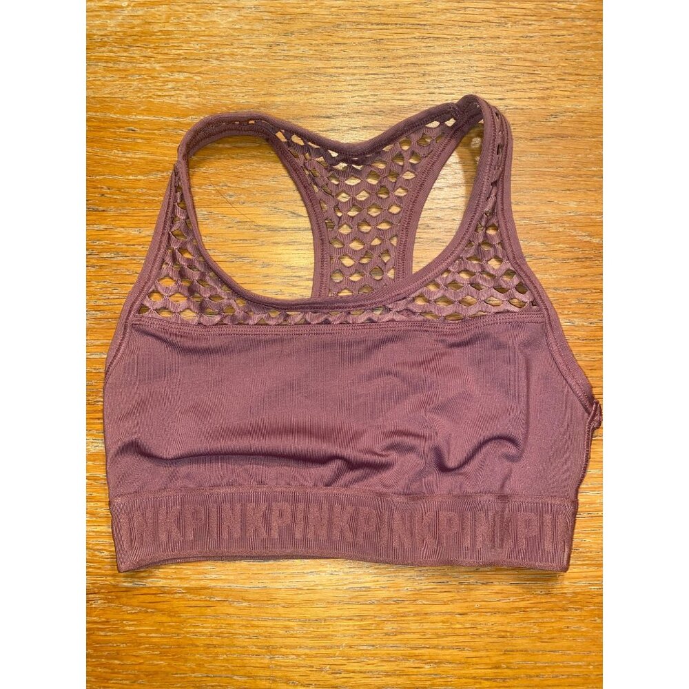 Victorias Secret Pink Womens Racerback Sports Bra Mesh Detail Size XS